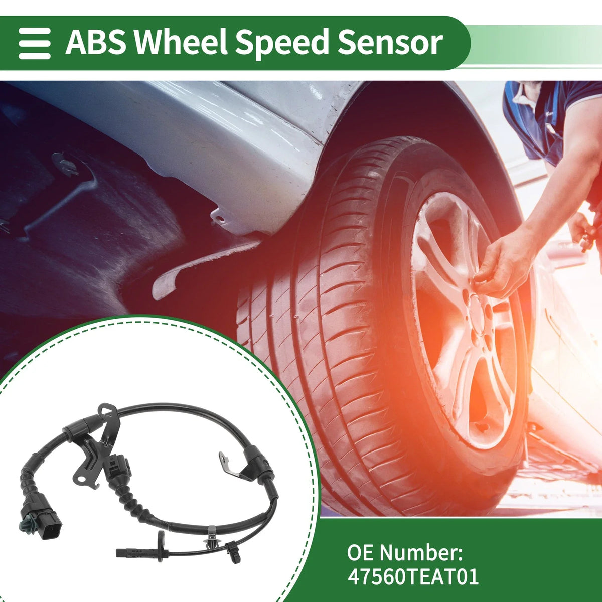 ABS Wheel Speed Sensor No. 47560TEAT01 for Honda Civic (2016–2021) Rear Left