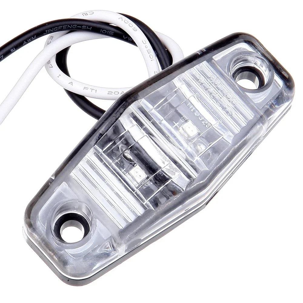 20Pcs Surface Mount Mini Clear/Red Side Marker Clearance Light for Pickup