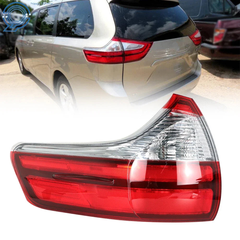 Outer Tail Light for Toyota Sienna (2015–2020) Left Driver Side Halogen