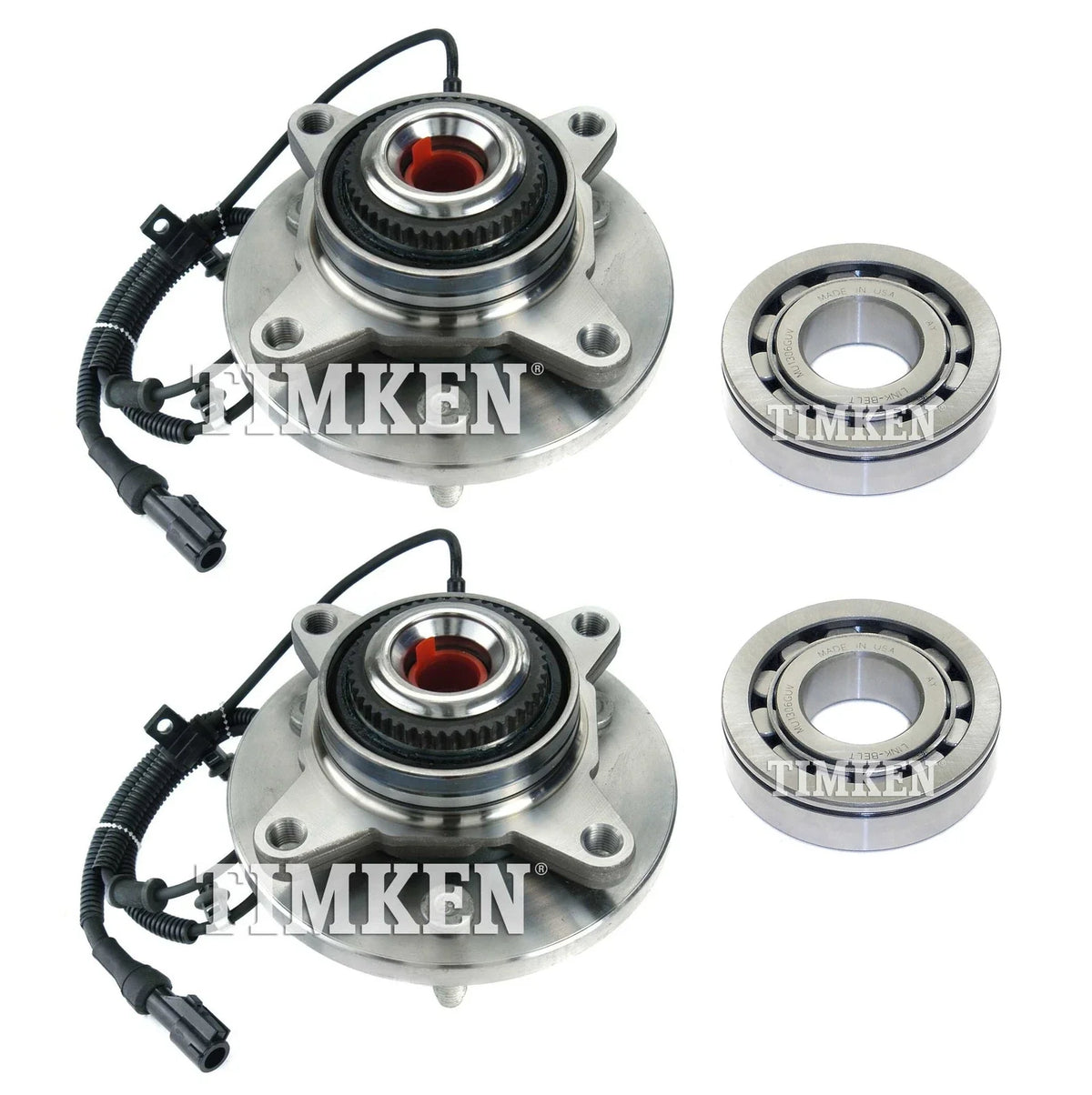 Front and Rear Wheel Bearings & Hubs Kit for Ford F-150 AWD (2010)