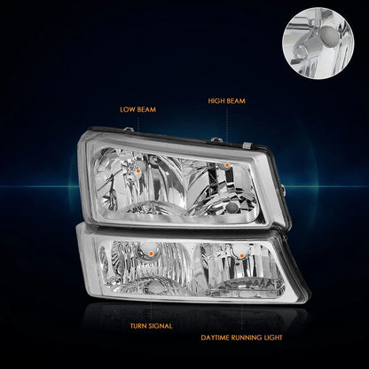Bumper Headlight Lamps for 2003-2006 Chevy Silverado/Avalanche