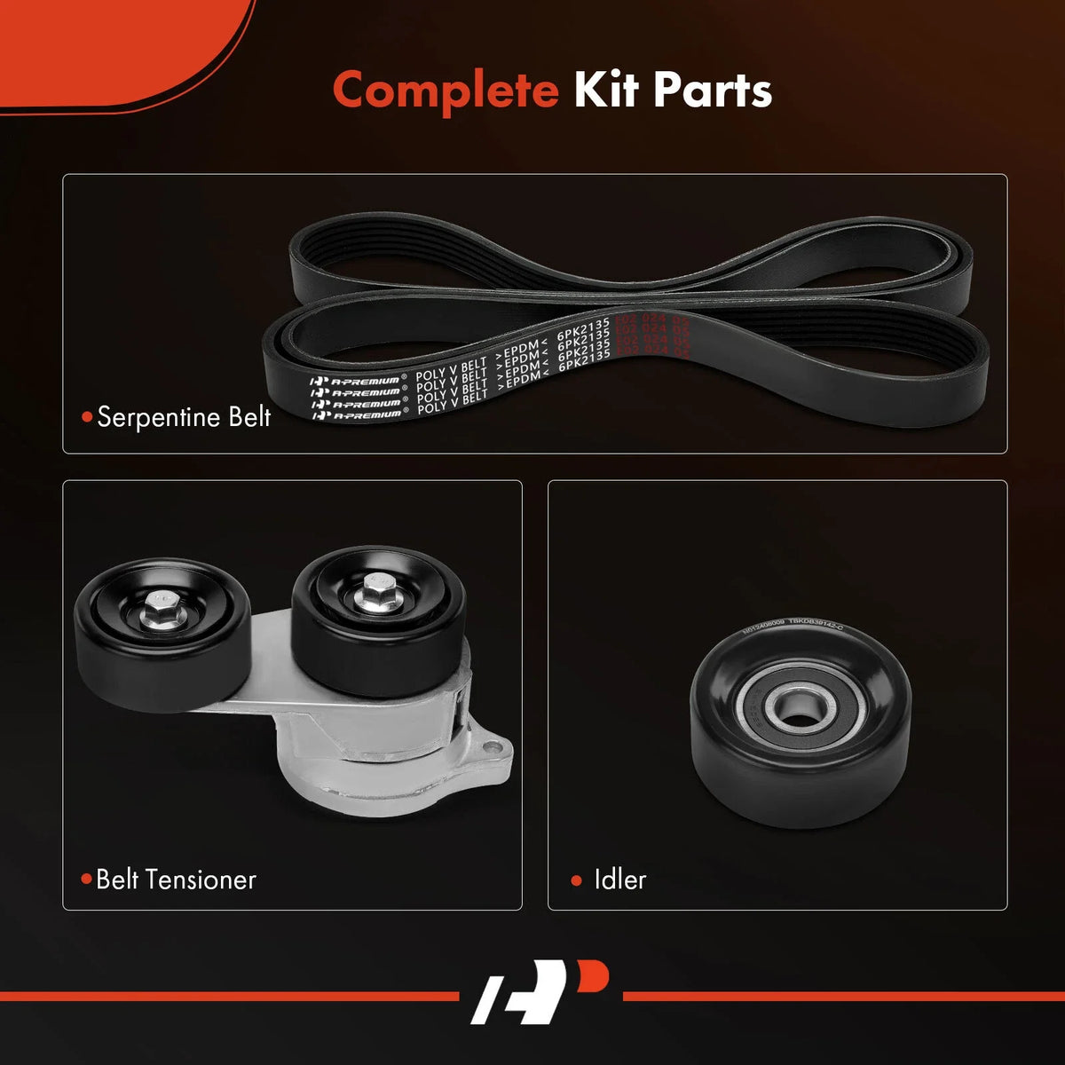 3X Components for Serpentine Belt Drive Kit - Honda Odyssey 2011–2017