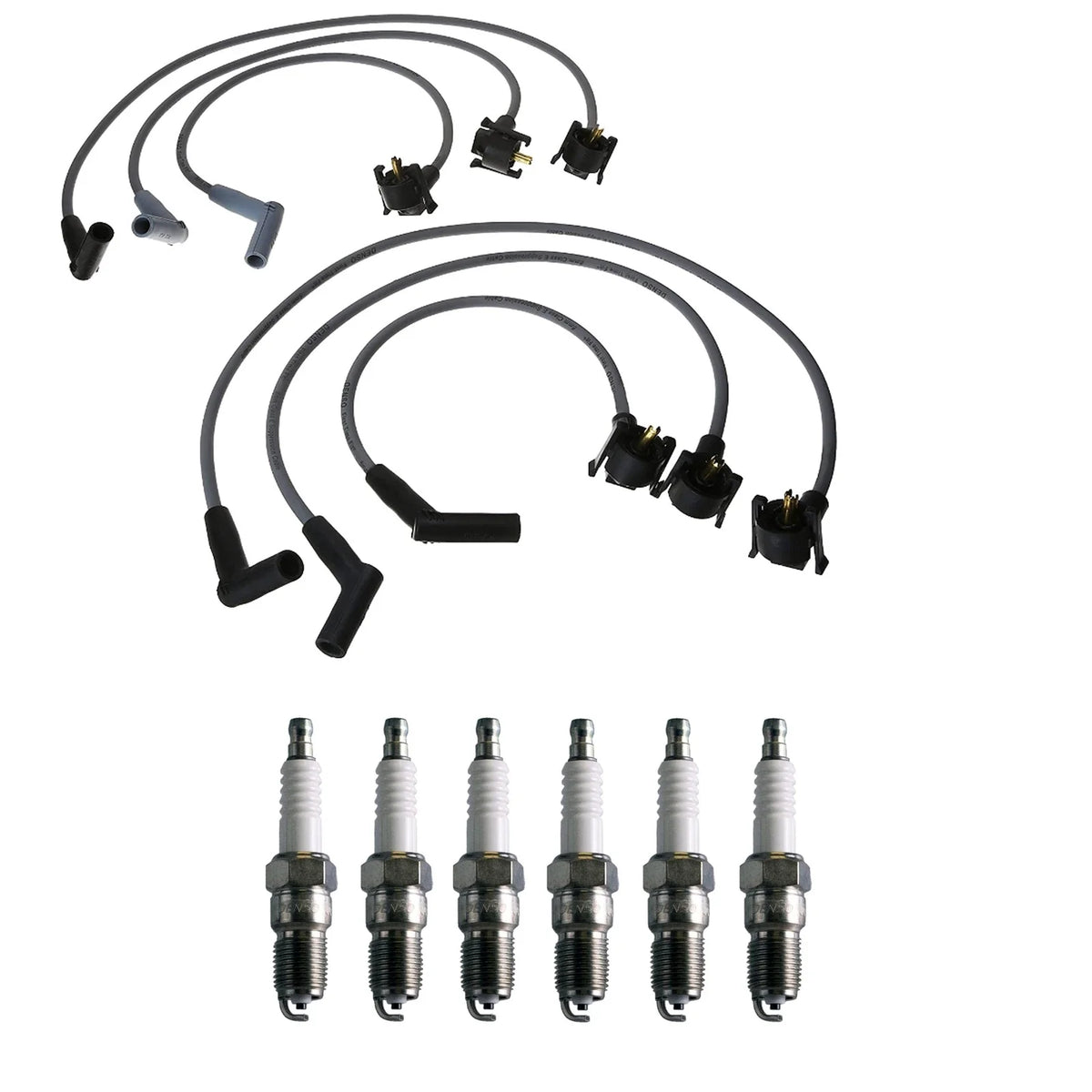 Denso 8mm Wire Set & 6 U-Groove Spark Plugs Kit for Ford Mazda 3.0L
