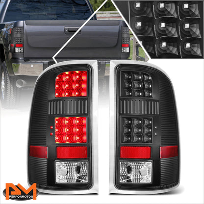 2X Black LED Tail Lights for GMC Sierra (2007-2014)
