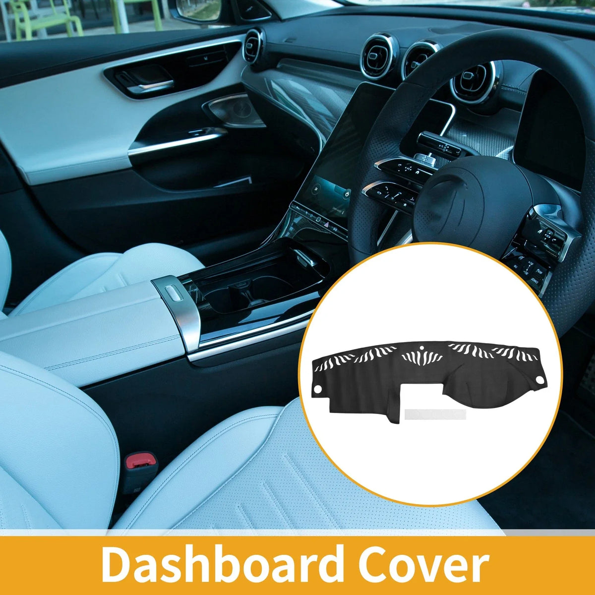 Dashboard Cover Mat for Mercedes C-Class W204 (2008–2011) Black
