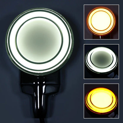 Front Turn Signal Light - LED Flat Chrome for Softail Classic 1999–2023