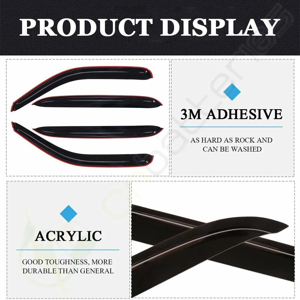 Window Visor Rain Vent Shade Guard Deflector for Silverado/Sierra (2000–2007)