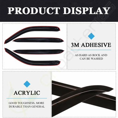 Window Visor Rain Vent Shade Guard Deflector for Silverado/Sierra (2000–2007)