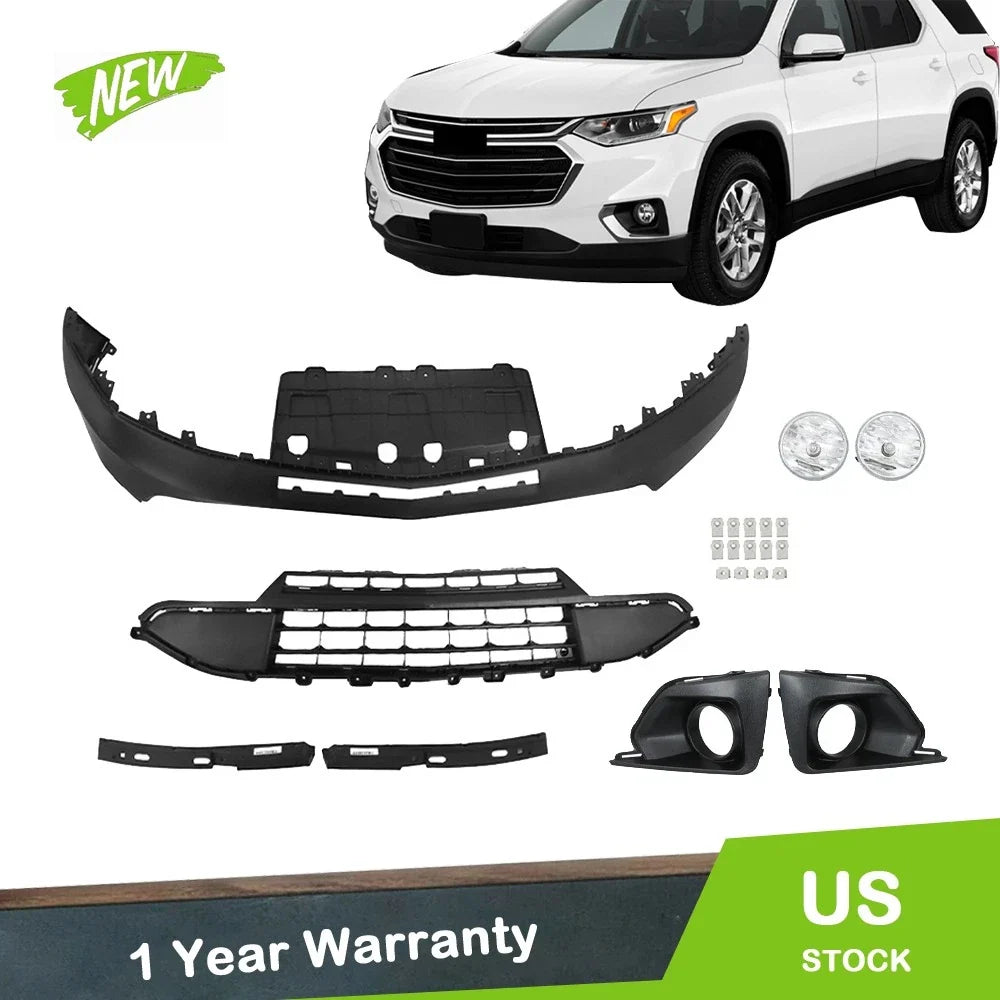 Front Lower Bumper, Grill & Fog Lamp Cover for Chevy Traverse (2018–2020)