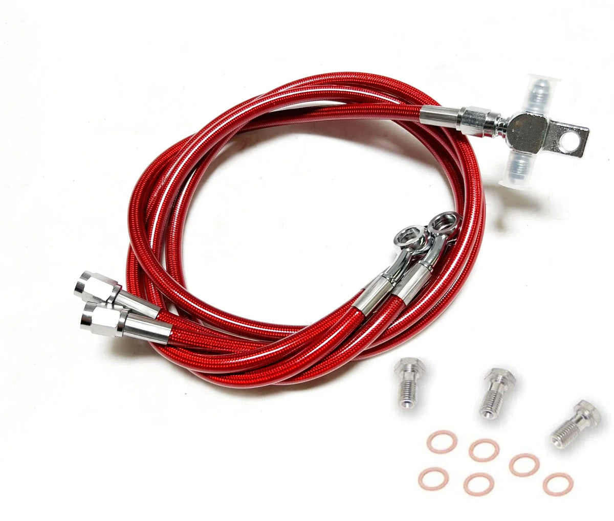 Extended Steel Braided Front Brake Lines Kit for Yamaha YFZ 450 (2004–2023)