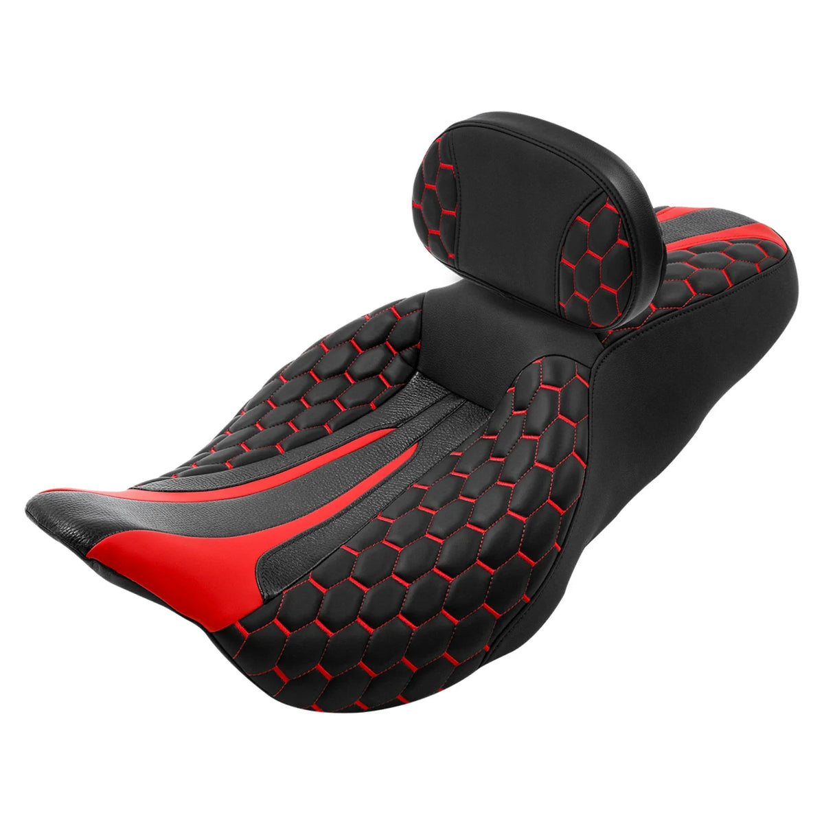 Seat Backrest Pad for Harley Electra Glide (2009–2023) - Black Red