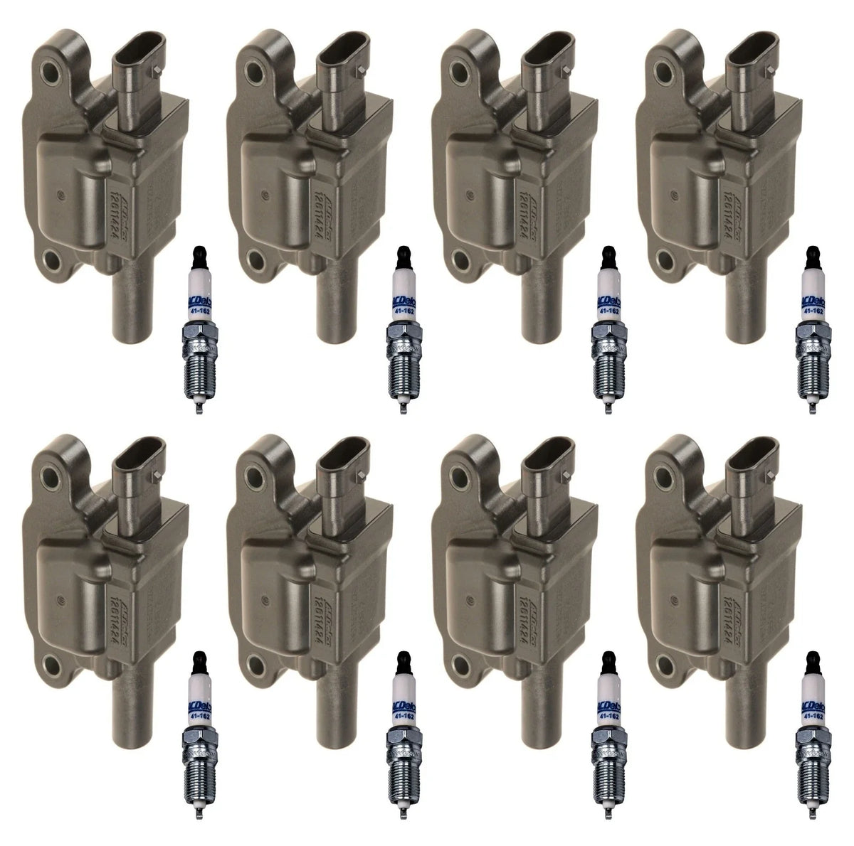 Set of 8 Ignition Coils & 8 ACDelco Spark Plugs for Cadillac Chevy GMC