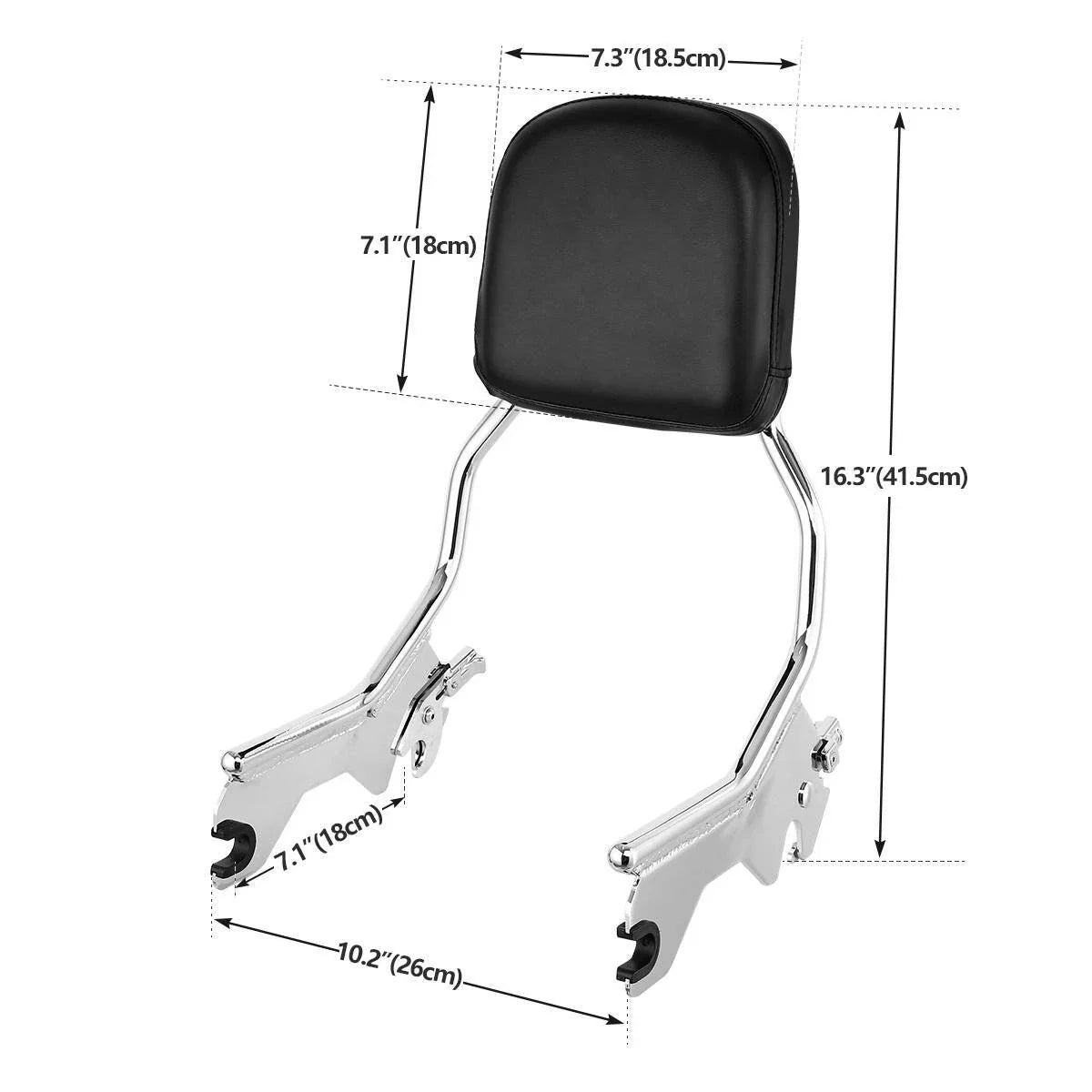 Chrome Sissy Bar Backrest with Luggage Rack for Harley Softail 2018-2025