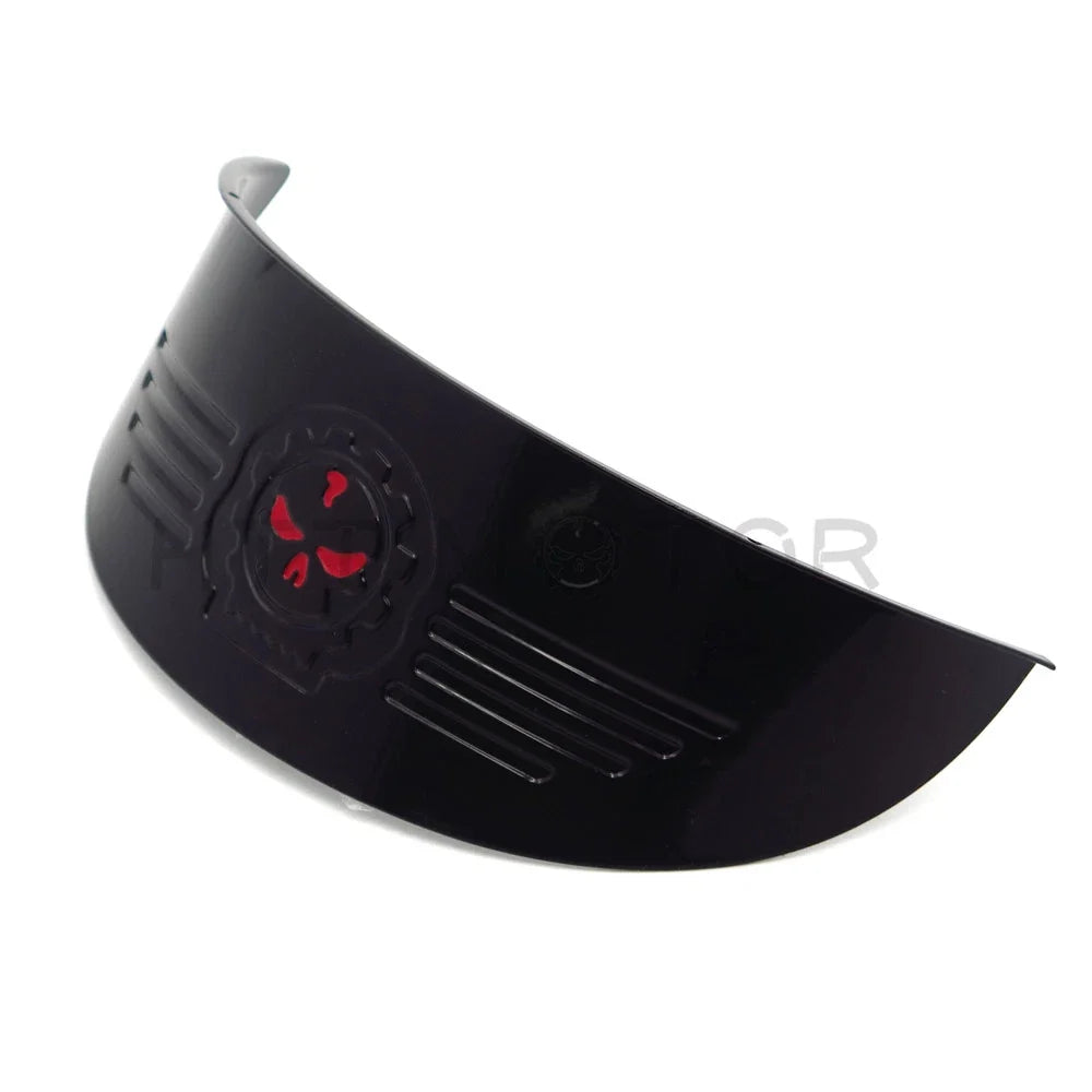 7" Headlight Visor in Black Skull Design for Harley XL XLH FXR