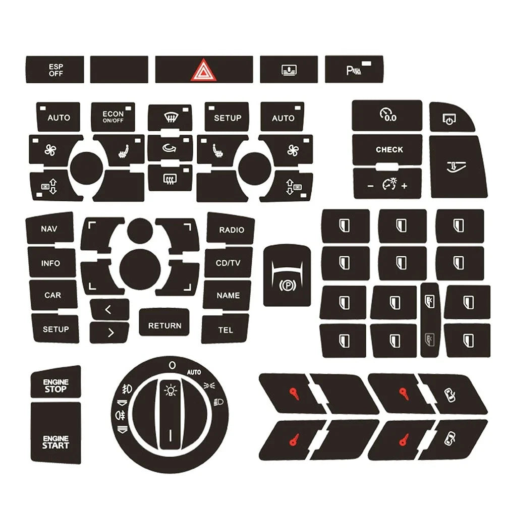 Clima Panel Button Repair Decals Stickers for Audi A6