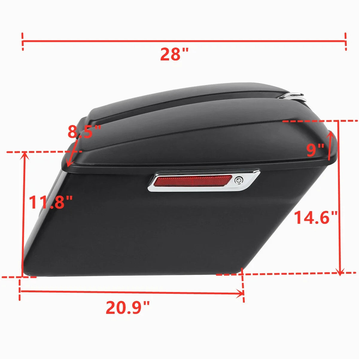Matte Black Saddle Bags + Keys for Harley Touring (2014-2024)