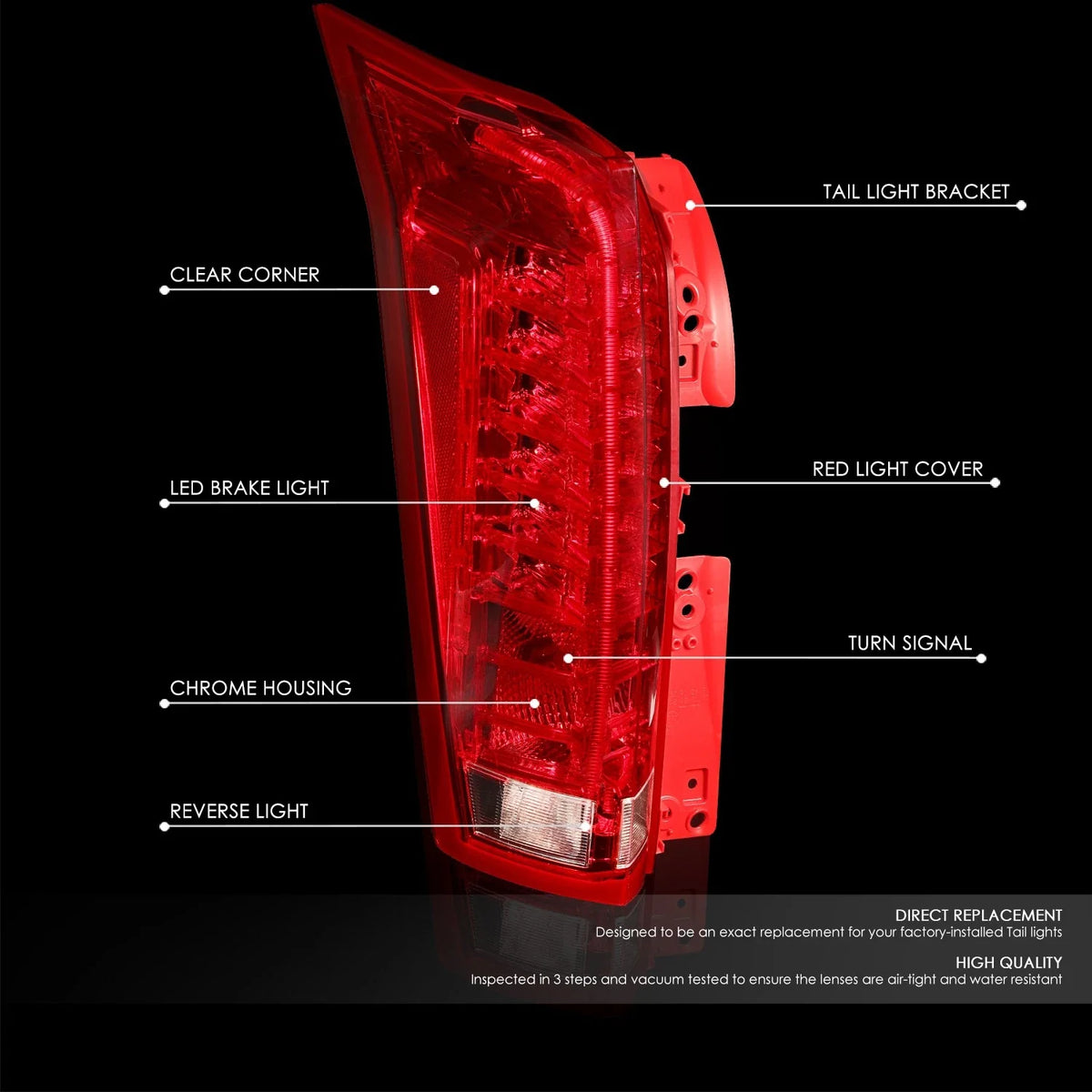 Left Side LED Tail Light Brake Lamp Assembly for Cadillac SRX (2010–2016)