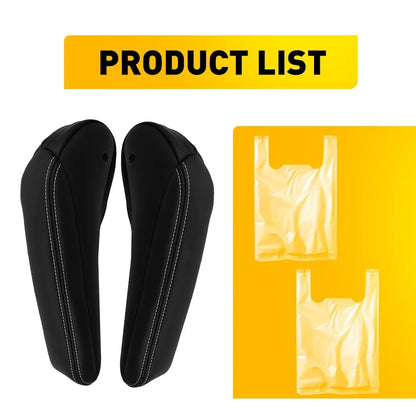 2X Front Seat Armrest Covers for Chrysler Town & Country (2011–2016) Leather Black