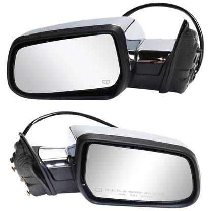 Set of 2 Heated Mirrors for Chevy GMC (Driver & Passenger Side)