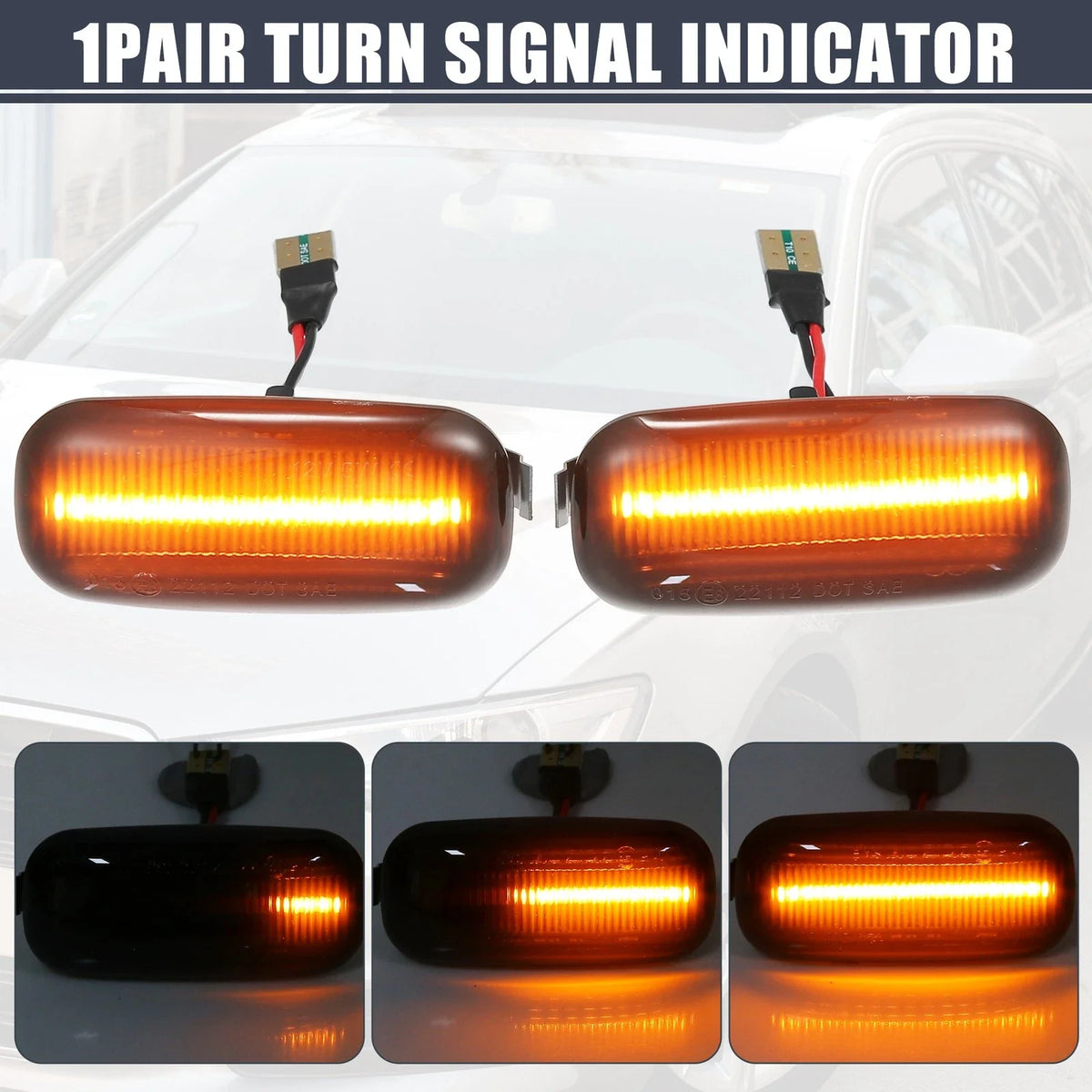 1 Pair LED Side Indicator Repeater Light for Audi A3 S3 A4 RS4 A6 S6 RS6 (2003–2013)