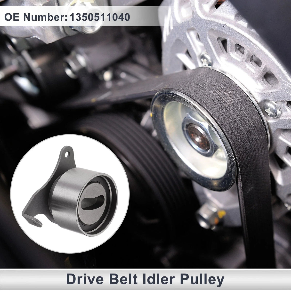 Drive Belt Idler Pulley for Toyota Corolla Sedan (1991–1999) No.1350511040
