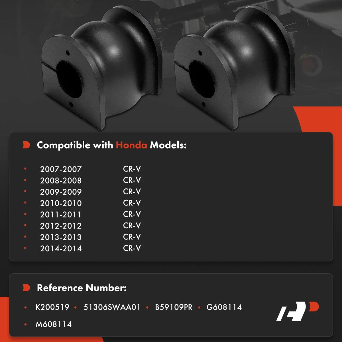 Sway Bar Bushings (Front) - 2X for Honda CR-V 2007-2014