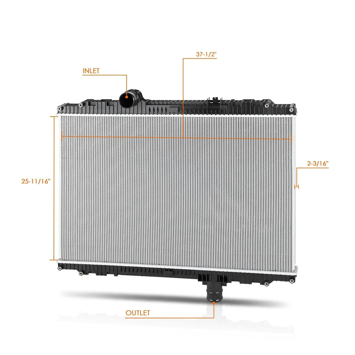 2-Row Aluminum Radiator for Peterbilt 325 330 337/Kenworth T170 T270 T400 (2011–2013)