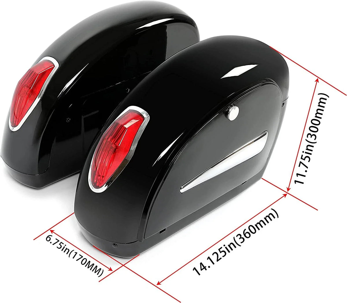 Saddlebag Side Box Set with Lights for Kawasaki Vulcan