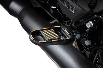 Black/Gold Adjustable Foot Pegs for Drag Specialties Motorcycles