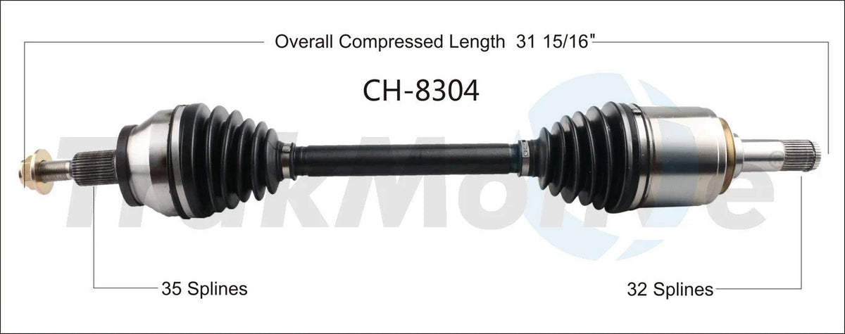 SurTrack CH-8304 CV Axle Shaft for Honda Accord (2003–2007)