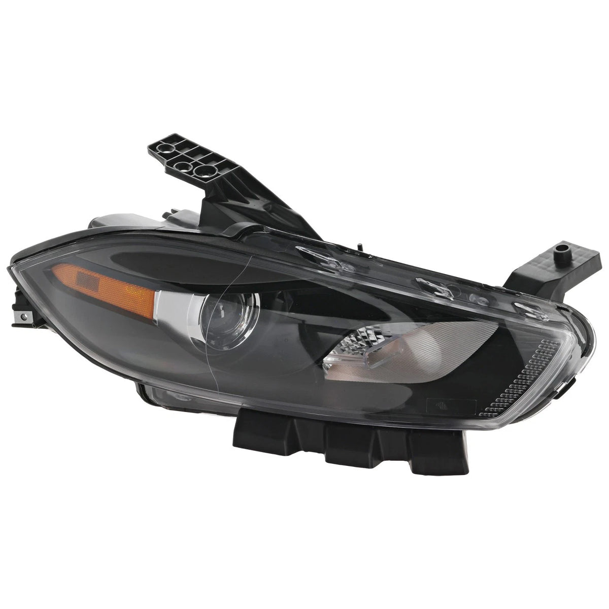 Headlight for Dodge Dart (2013–2015) Right Black Housing with Bulb
