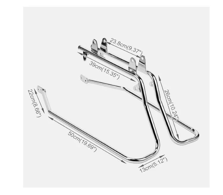 Chrome Saddlebag Support Conversion Bracket Kit for Harley Heritage Softail (1984–1991)