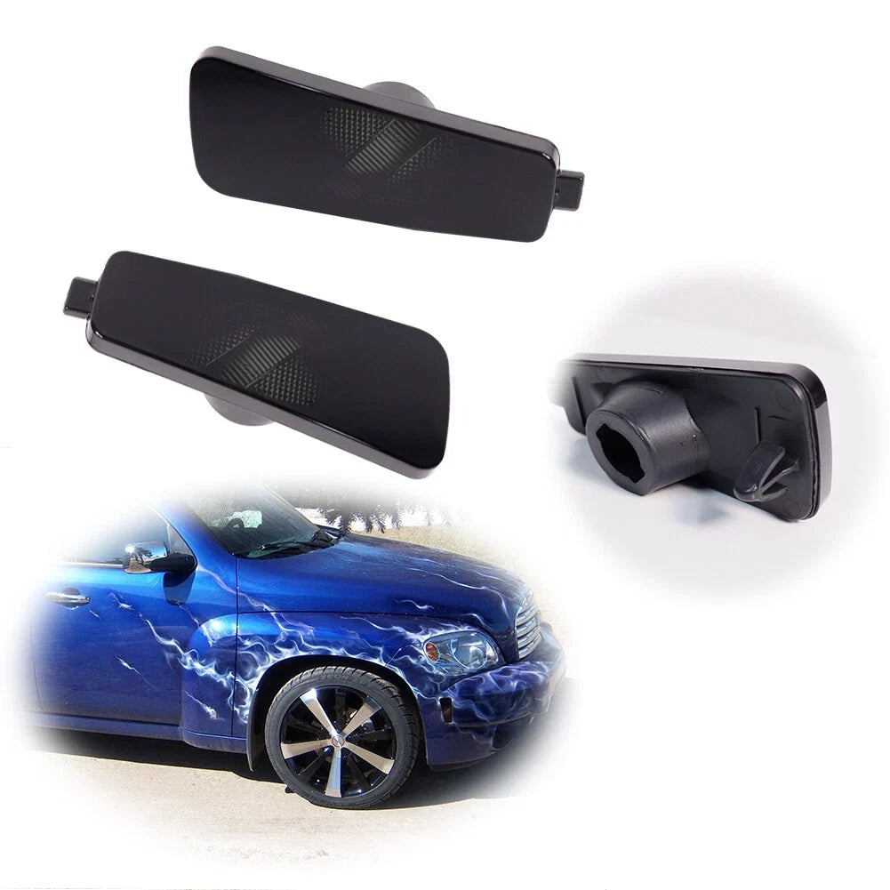 2PC Black Front Corner Side Marker Light Lens for Chevrolet HHR (2006–2011)