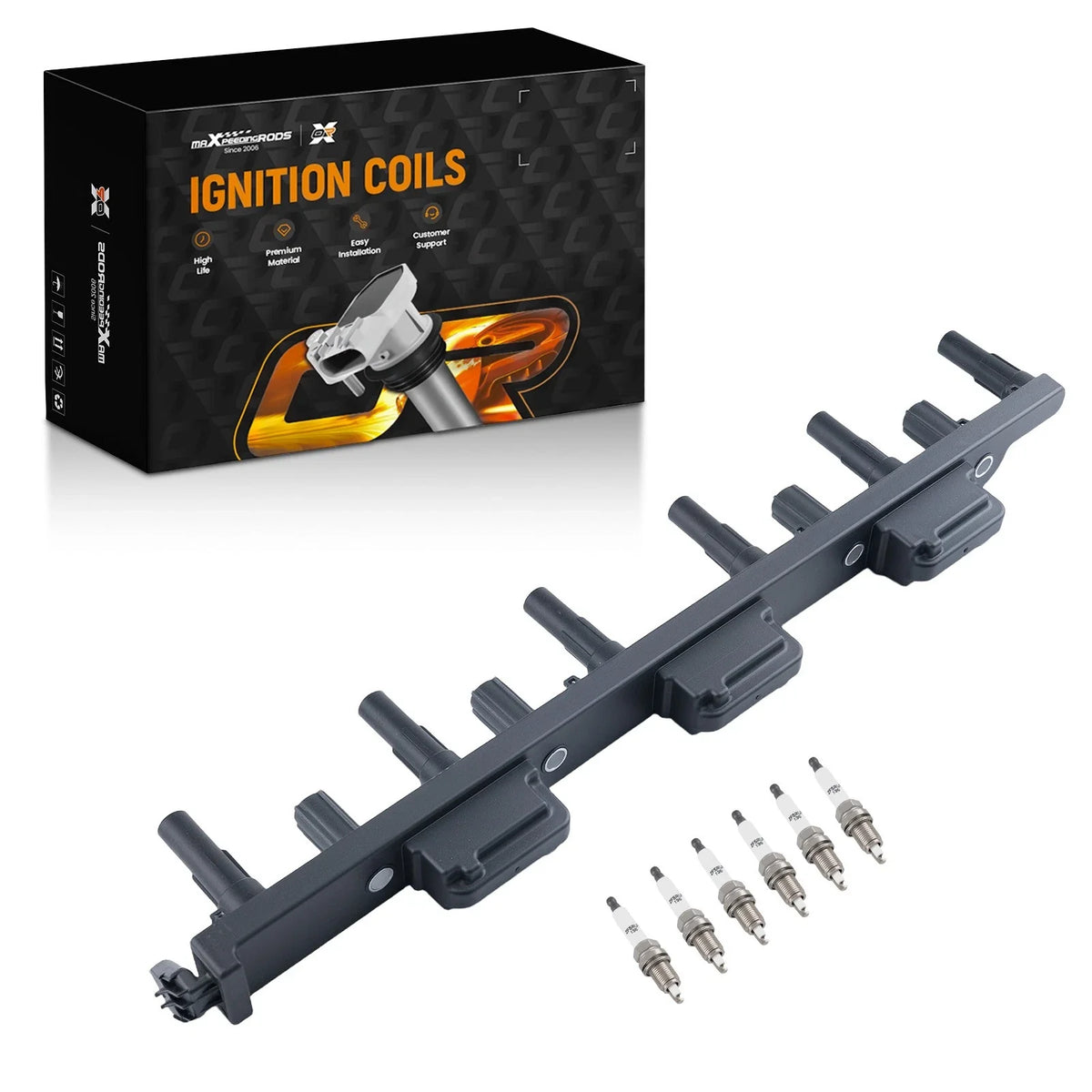 Ignition Coil + Spark Plug Set for Jeep Wrangler TJ (2000–2006)