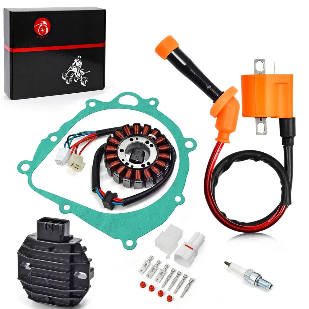 Ignition Coil, Spark Plug, Regulator Rectifier & Stator for Suzuki LTZ400 (2003–2008)