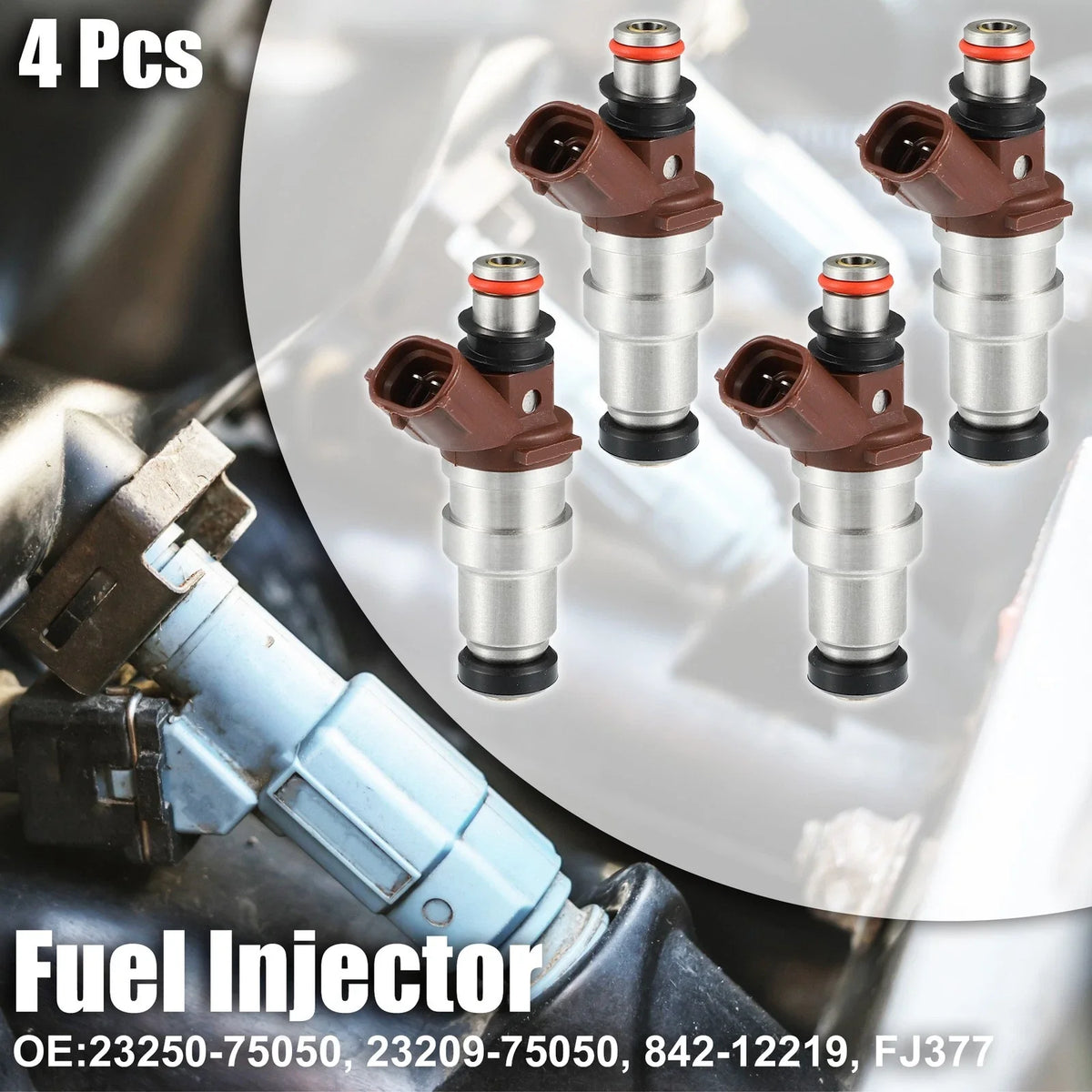 Set of 4 Fuel Injectors 23250-75050 for Toyota 4Runner Tacoma (1996–2000)