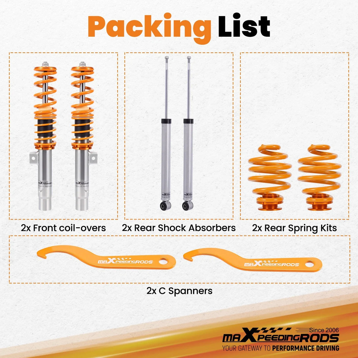 Coilover Suspension Kit for BMW 3-Series (1998–2006) E46