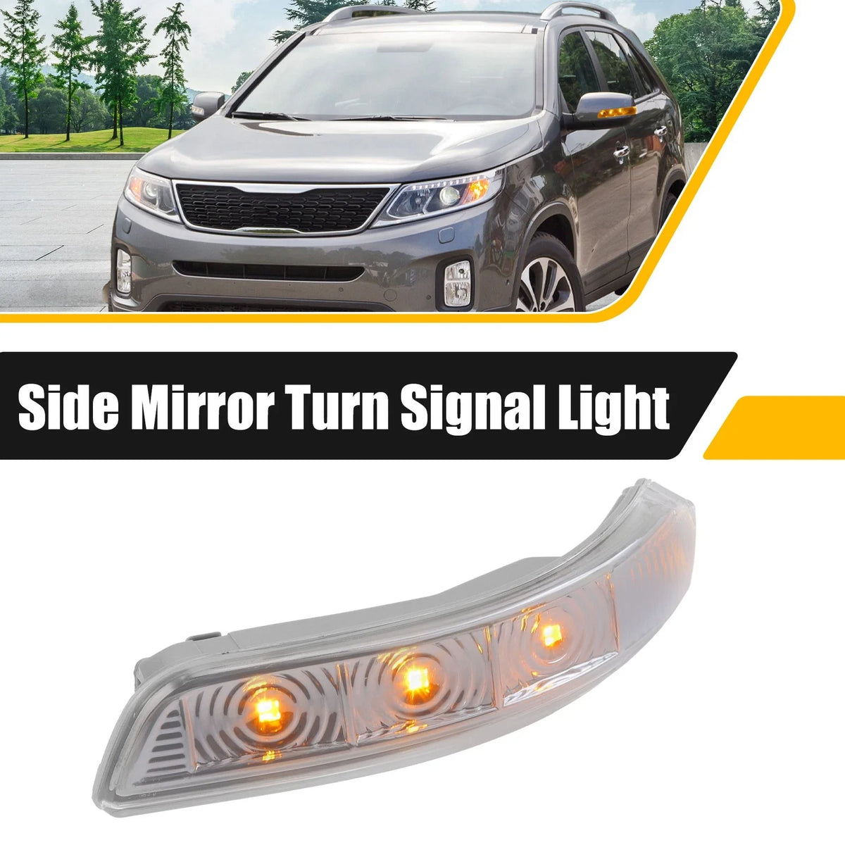 3 LED Front Left Side Mirror Turn Signal Light No. 87613-2P000 for Kia Sorento (2011–2016)
