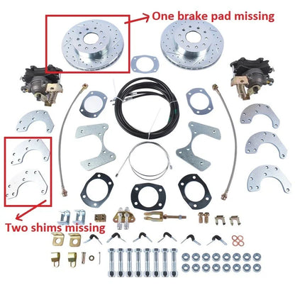 Brake Disc Set Rear with Parking Brake Cables for Ford 8" and 9" (DBK9)