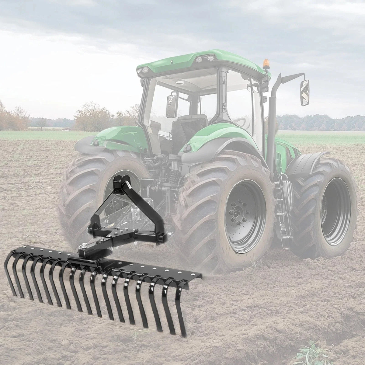 Class 0 Tractor 3 Point Landscape Stone Rake Can (50 Inch)