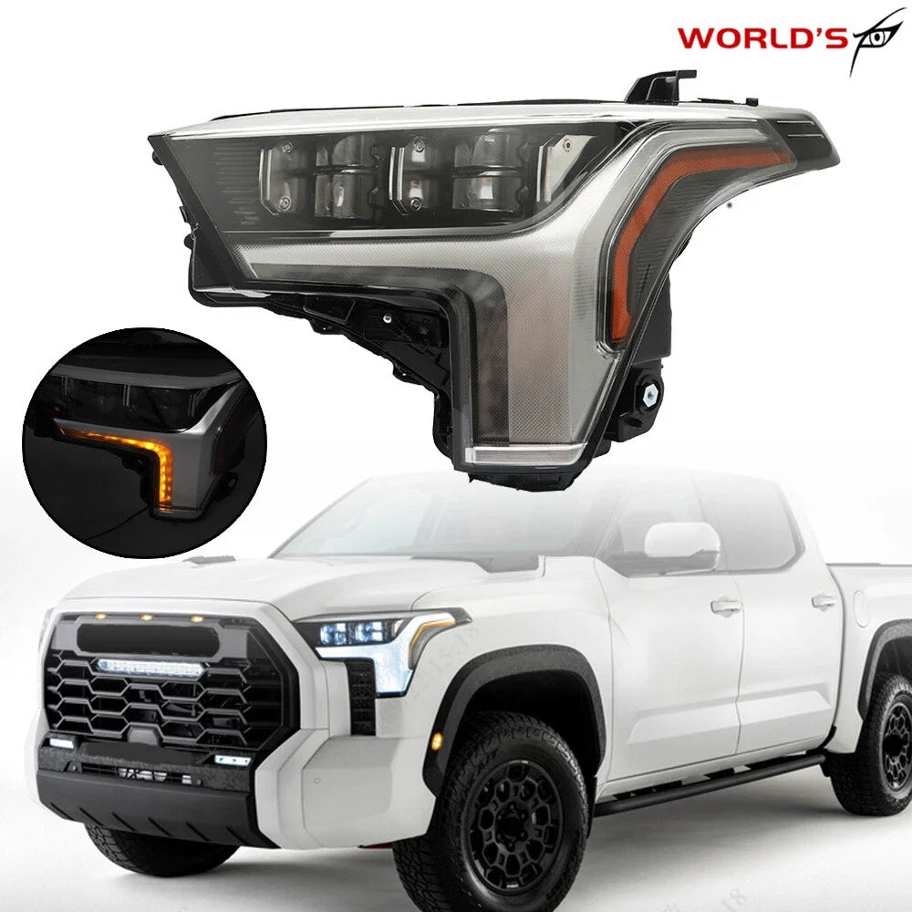 Full LED Headlight for Toyota Tundra (2022–2023) Left Side Black