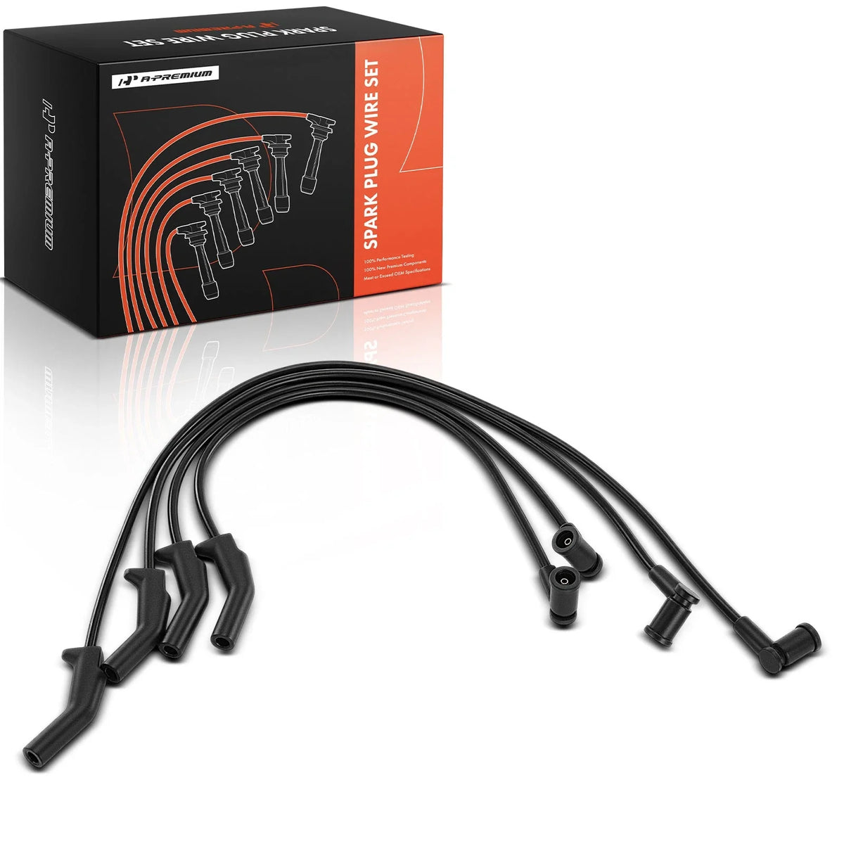 Set of 4 Ignition Spark Plug Wires for Ford Focus (2000–2004) 2.0L SOHC