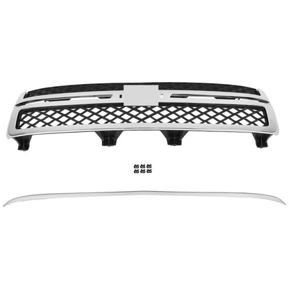 Front Grille with Hood Molding for 2011-2014 Chevy Silverado 2500 HD 3500 HD