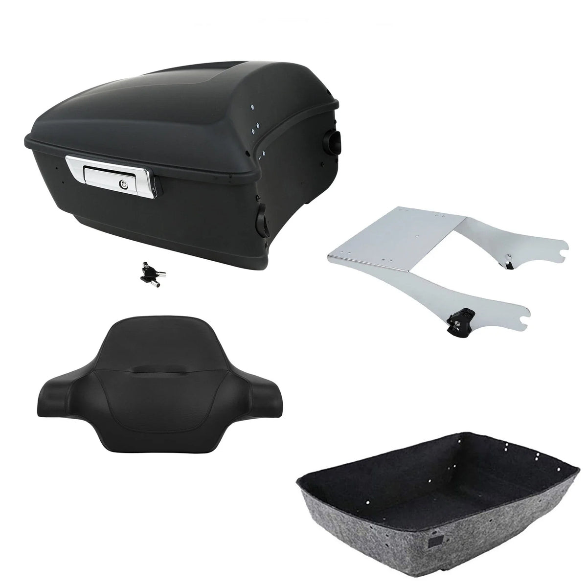 Matte Black Backrest Rack for Trunk on Harley Electra Glide 1997-2008