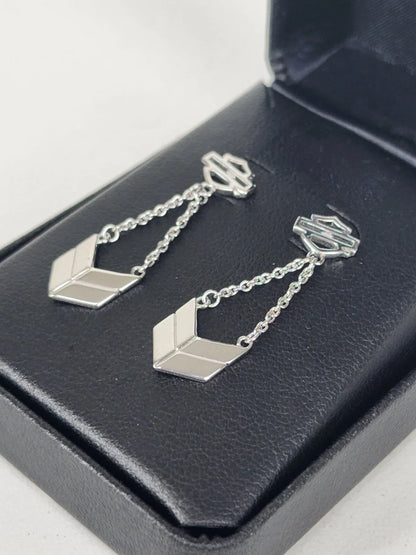 Women's Dangle Earrings Bar & Shield for Harley Davidson
