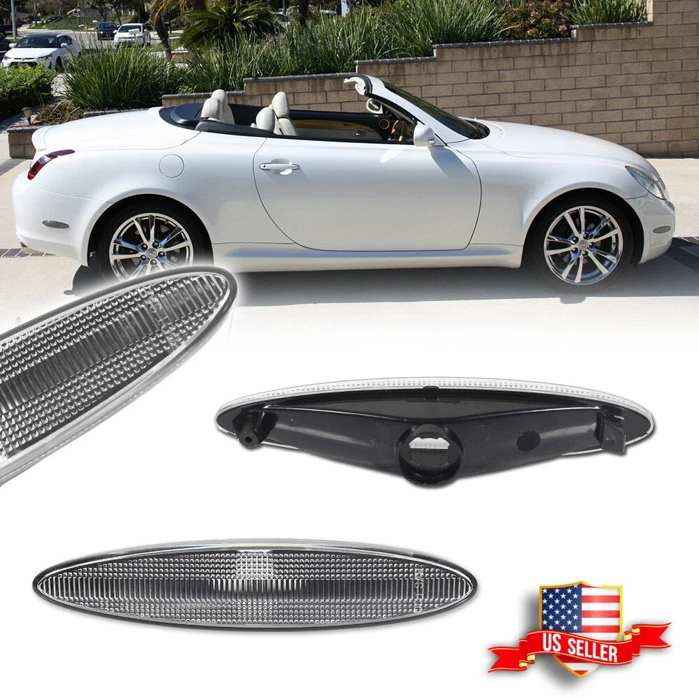 2X Clear Side Marker Light Housing Kit for Lexus SC430 (2002–2010)