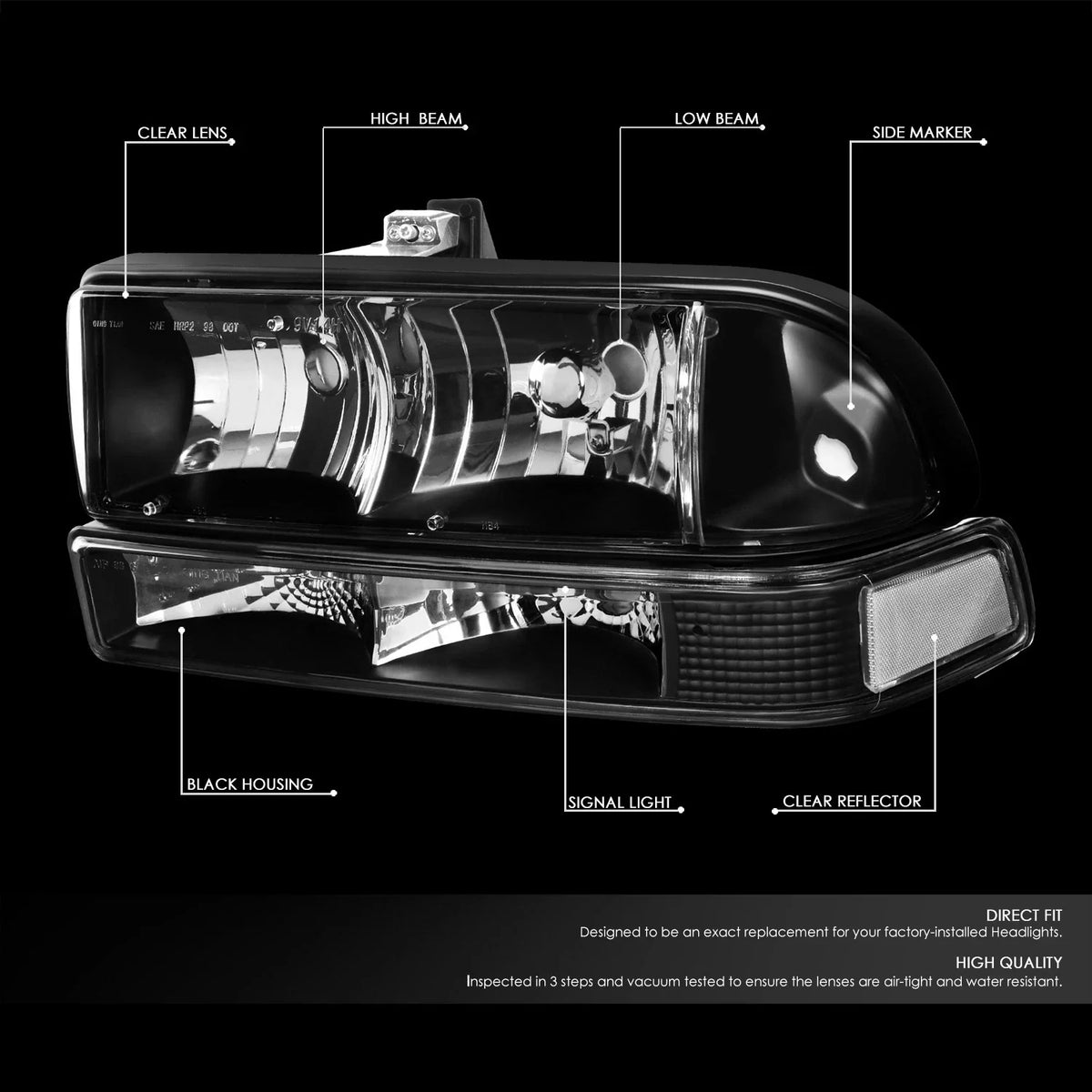 Headlight Bumper Lamp Set for C10 Pickup Blazer (1998–2004)