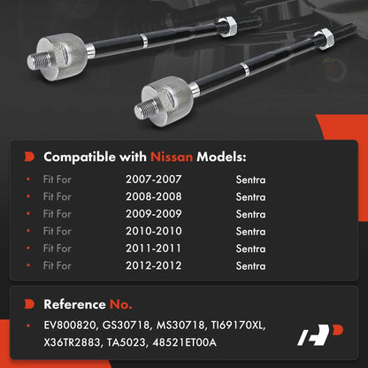 Steering Tie Rod End Set (2X) for Nissan Sentra 2007-2012 Front