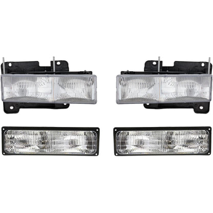 Headlight Kit for GMC C1500 Suburban (1994–1999) Driver & Passenger Side