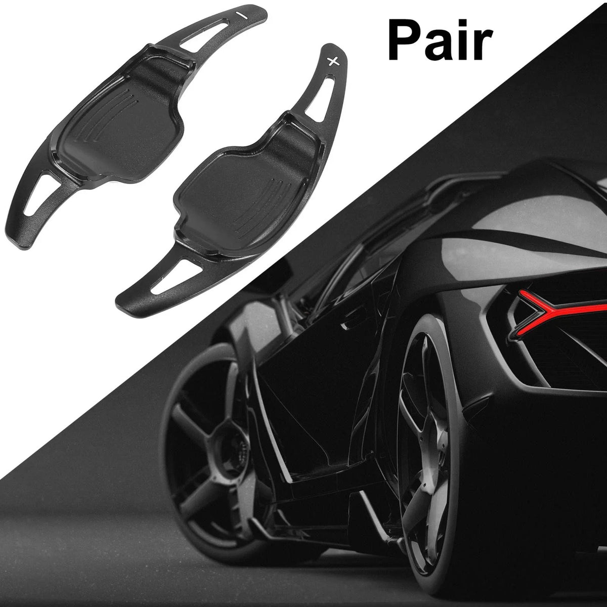 Pair Black Steering Wheel Shift Paddle Covers for Cadillac XT5, Buick Regal